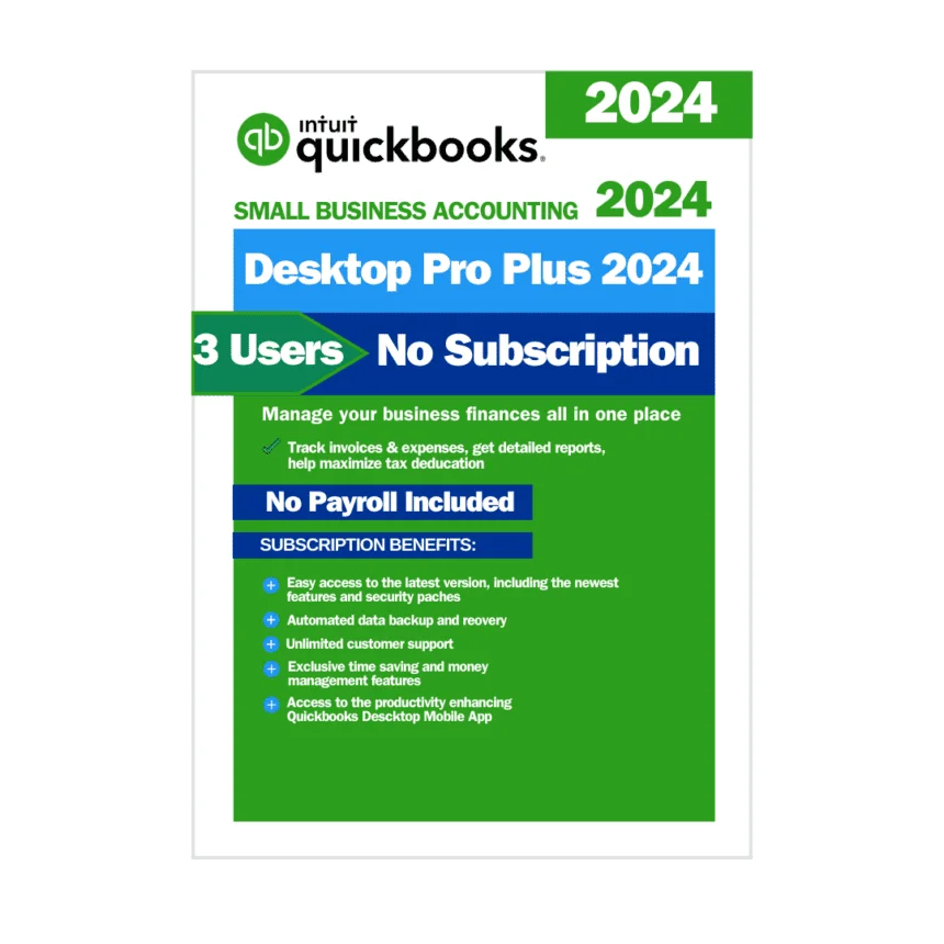 QuickBooks Desktop Pro Plus 2024 | 3 Users License | No Subscription