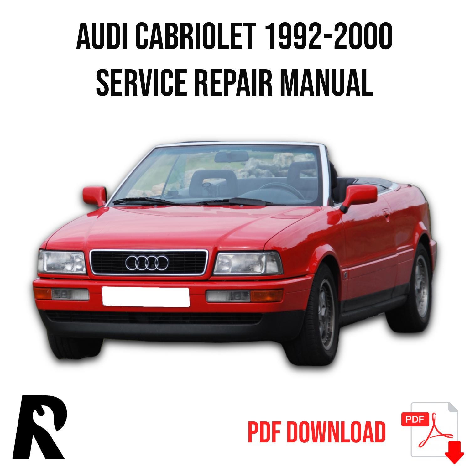 Audi Cabriolet 1992-2000 Service Manual Repair, Workshop Service Repair