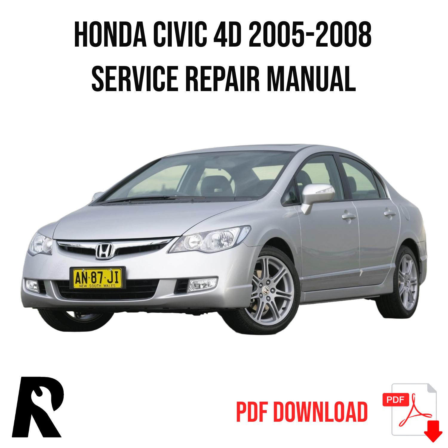 Honda Civic 4D 2005-2008 Service Manual Repair, Workshop Service Repair